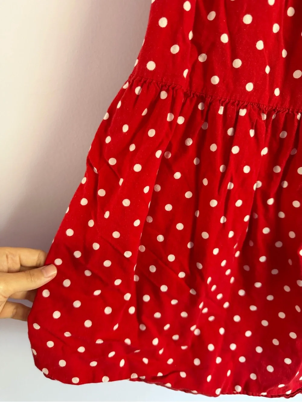 Vintage Minnie Mouse Red Polka Dot Tiered Maxi Skirt Cottagecore L